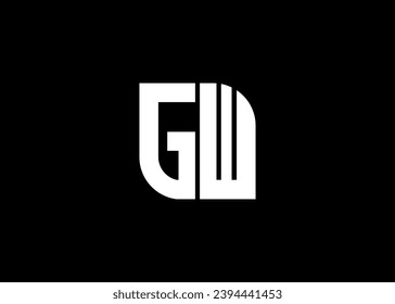 Plantilla vectorial de diseño del logotipo GW de la carta monográfica.
