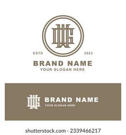 Letra monograma GW o WG con estilo de interconexión buena para marca, ropa, vestimenta, ropa de calle, béisbol, baloncesto, fútbol, etc