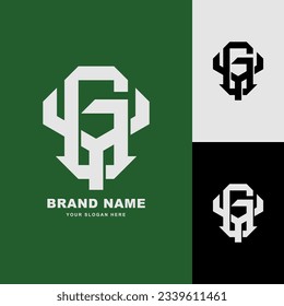 Monogram letter GY or YG with interlock style good for brand, clothing, apparel, streetwear, baseball, basketball, football and etc