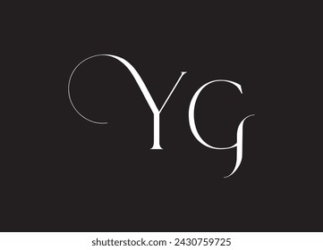 Monogram letter GY or YG with interlock style, badge design for brand,