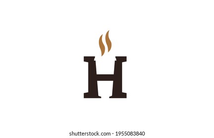 Letra monograma H con logotipo de café botella Ilustración vectorial