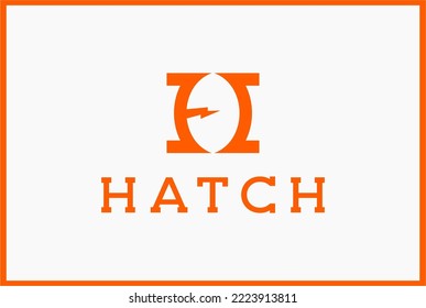 Monogram letter H with broken egg or hatch logo design