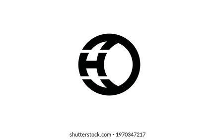 Monogram Letter H Circle logo vector icon illustration