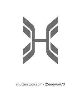 The monogram is the letter H. Elegant and outline.
