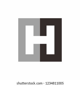 Monogram Letter H Geometric Infinity Square Cube Architecture Construction Business Company Stock Vector Logo Design Template