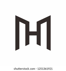 Monogram Letter H Geometric Square Business Company Stock Vector Logo Design Template