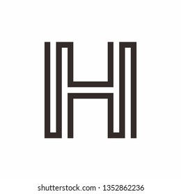 Monogram Letter H Square Business Company Vector Logo Design