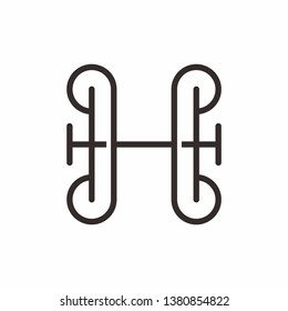Monogram Letter H Square Business Company Vector Logo Design
