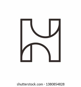 Monogram Letter H Square Business Company Vector Logo Design