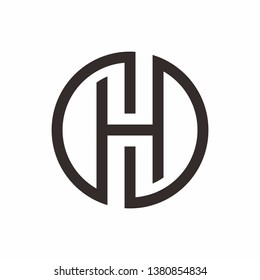 Monogram Letter H Square Business Company Vector Logo Design