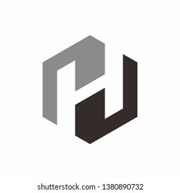 Monogram Letter H Square Business Company Vector Logo Design