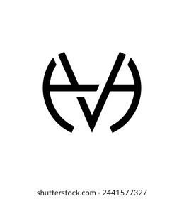 Monogram letter H and V shaped into pendant for jewelry business logo