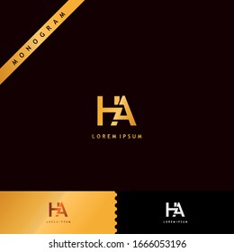 Monogram Letter HA logo design template elements for Company Group