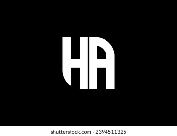 Monogram Letter HA Logo Design vector template