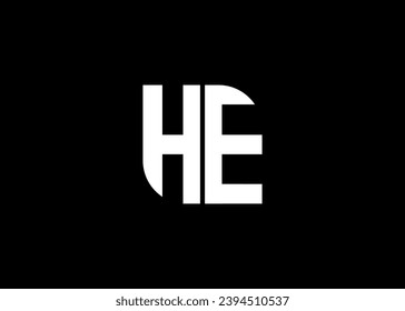 Monogram Letter HE Logo Design vector template.