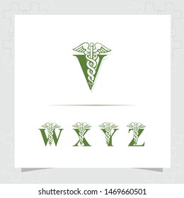 Monogram Letter Healthcare Medical Logo Vector