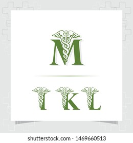 Monogram Letter Healthcare Medical Logo Vector