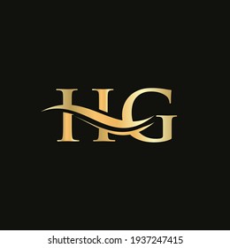 Monogram letter HG logo design Vector. HG letter logo design with modern trendy