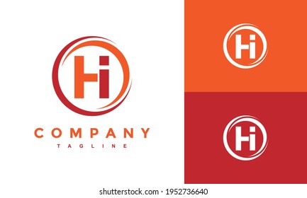 the monogram letter HI logo