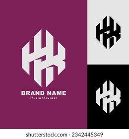 Monogram letter HK or KH with interlock style good for brand, clothing, apparel, streetwear, baseball, basketball, football and etc