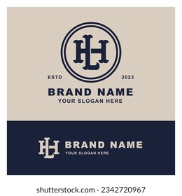 Monogram Brief HL oder LH mit Interlock, Vintage, klassischem Stil, gut für Marke, Kleidung, Kleidung, Straßenbekleidung, Baseball, Basketball, Fußball usw.