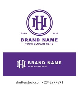 Letra monograma HN o NH con estilo de enclavamiento bueno para marca, ropa, ropa, ropa de calle, béisbol, baloncesto, fútbol, etc