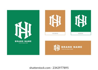 Monogram letter HN or NH with interlock style good for brand, clothing, apparel, streetwear, baseball, basketball, football and etc