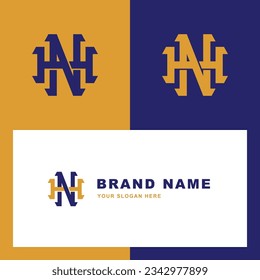 Monogram letter HN or NH with interlock style good for brand, clothing, apparel, streetwear, baseball, basketball, football and etc