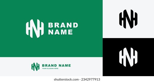 Letra monograma HN o NH con estilo de enclavamiento bueno para marca, ropa, ropa, ropa de calle, béisbol, baloncesto, fútbol, etc