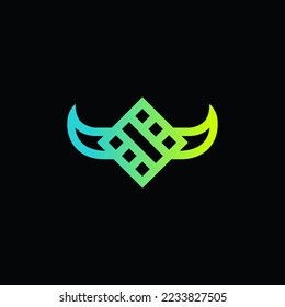 The monogram is the letter I and hornet. Elegant and outline.