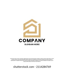 Monogramm-Brief mit Logo-Design für die Hauskombination