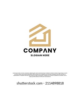 Monogramm-Brief mit Logo-Design für die Hauskombination