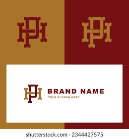 Letra monograma HP o PH con enclavamiento, vintage, estilo clásico bueno para marca, ropa, ropa, ropa, ropa de calle, béisbol, baloncesto, fútbol, etc