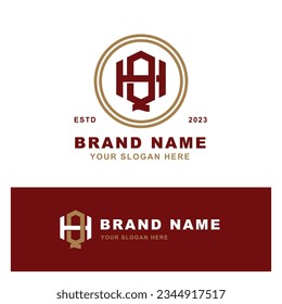 Letra monograma HQ o QH con estilo de interconexión buena para marca, ropa, ropa, ropa, ropa de calle, béisbol, baloncesto, fútbol, etc