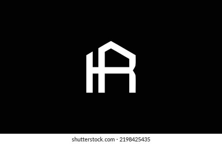  monogram letter HR logo design