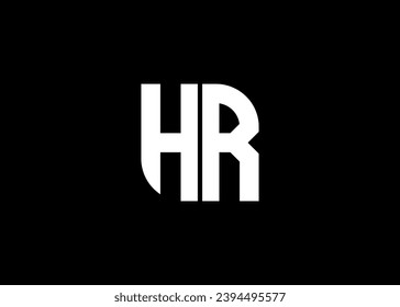 Monogram Letter HR Logo Design vector template