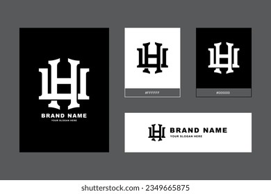 Monogram letter HU or UH with interlock style good for brand, clothing, apparel, streetwear, baseball, basketball, football and etc