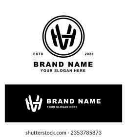 Monogram letter HV or VH with interlock style good for brand, clothing, apparel, streetwear, baseball, basketball, football and etc