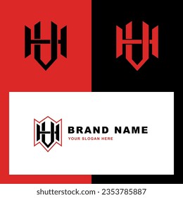 Letra monograma HV o VH con estilo de enclavamiento bueno para marca, ropa, ropa, ropa de calle, béisbol, baloncesto, fútbol, etc