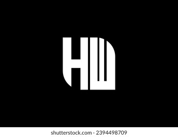 Plantilla vectorial de diseño de logotipo HW de letra monográfica.