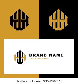 Monogram letter HW or WH with interlock style good for brand, clothing, apparel, streetwear, baseball, basketball, football and etc