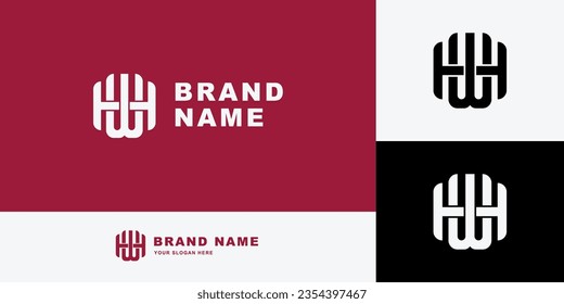 Monogram letter HW or WH with interlock style good for brand, clothing, apparel, streetwear, baseball, basketball, football and etc