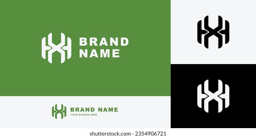 Monogram letter HX or XH with interlock style good for brand, clothing, apparel, streetwear, baseball, basketball, football and etc
