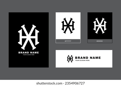 Monogramm-Buchstaben HX oder XH mit Interlock-Stil, gut für Marke, Kleidung, Bekleidung, Straßenbekleidung, Baseball, Basketball, Fußball usw.