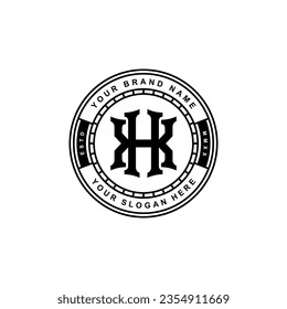 Letra monograma HX o XH con estilo de intercalación, diseño de insignias para marca, ropa, ropa, ropa de calle, béisbol, baloncesto, fútbol, etc