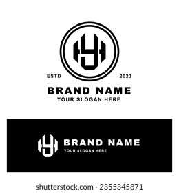 Monogram letter HY or YH with interlock style good for brand, clothing, apparel, streetwear, baseball, basketball, football and etc