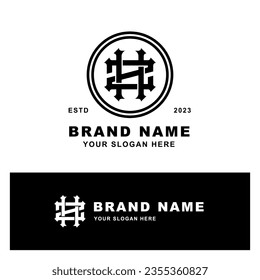 Letra monograma HZ o ZH con estilo de enclavamiento bueno para marca, ropa, ropa, ropa de calle, béisbol, baloncesto, fútbol, etc