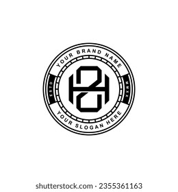 Monogram letter HZ or ZH with interlock style, badge design for brand, clothing, apparel, streetwear, baseball, basketball, football and etc