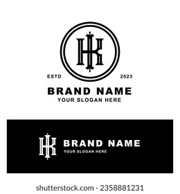 Monogram letter IK or KI with interlock, vintage, classic style good for brand, clothing, apparel, streetwear, baseball, basketball, football and etc