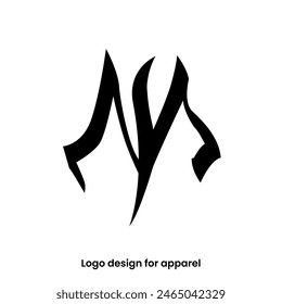 monogram letter IM logo design. letter MI or IM logo for apparel brands. MI logo design for Apparel brand. letter IM apparel logo design template.